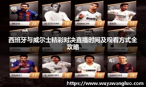 西班牙与威尔士精彩对决直播时间及观看方式全攻略